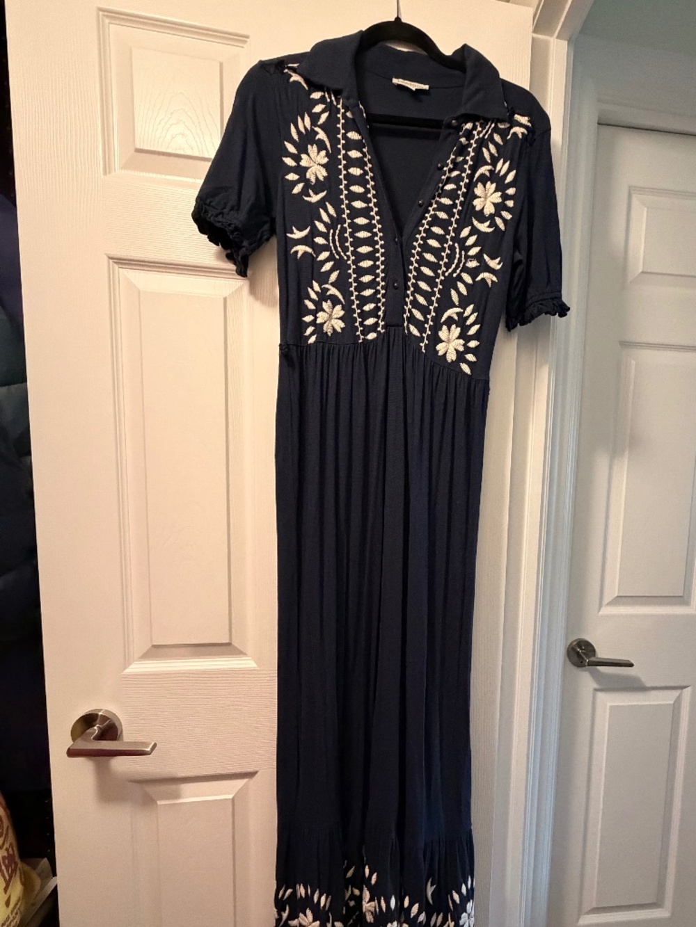 Monsoon UK Maxi Dress with Floral Embroidery